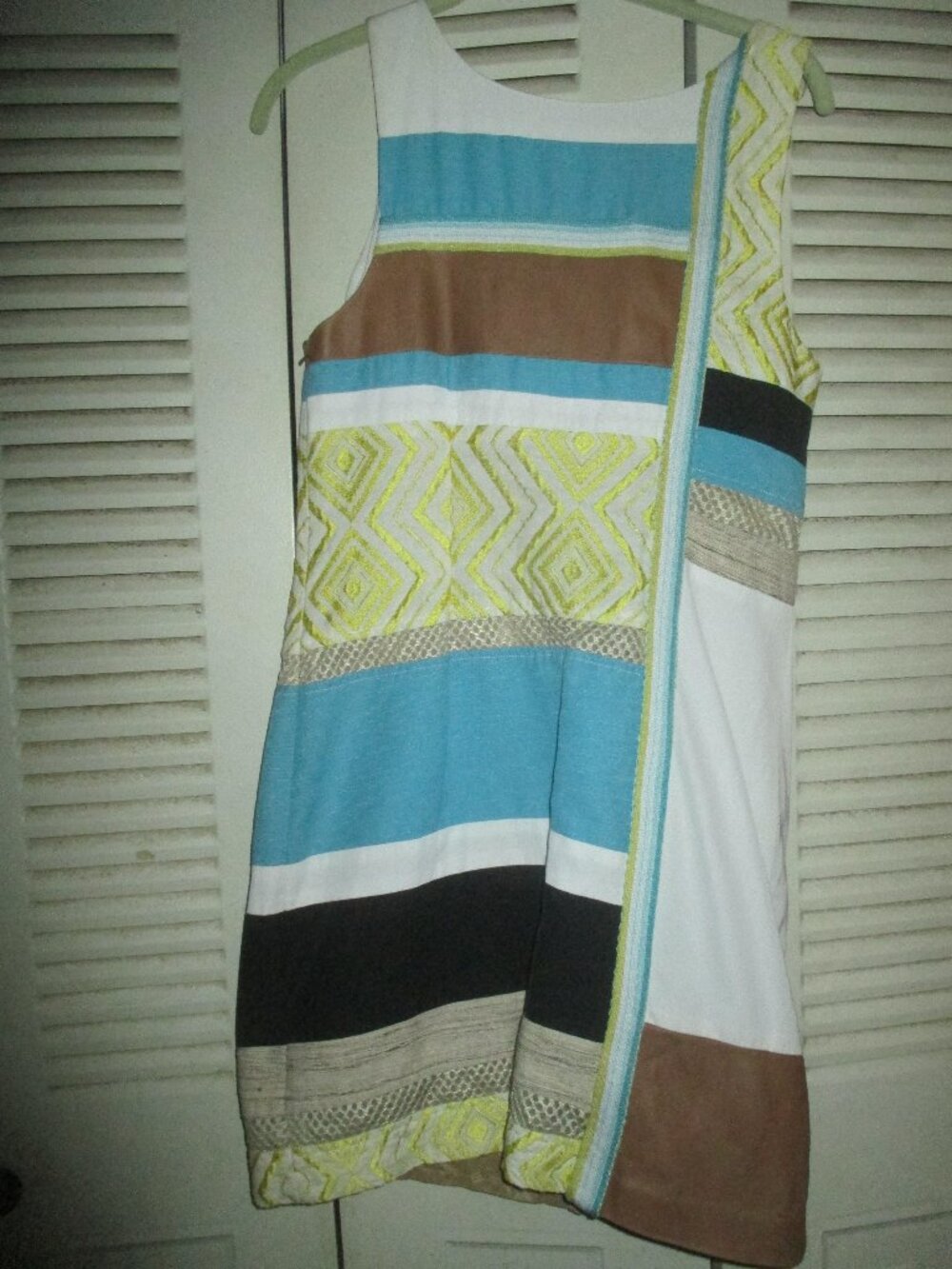 RARE Tracy Reese Mixed Media Leather & Silk Patchwork Sheath Dress - Size 8 - Picture 2 of 2